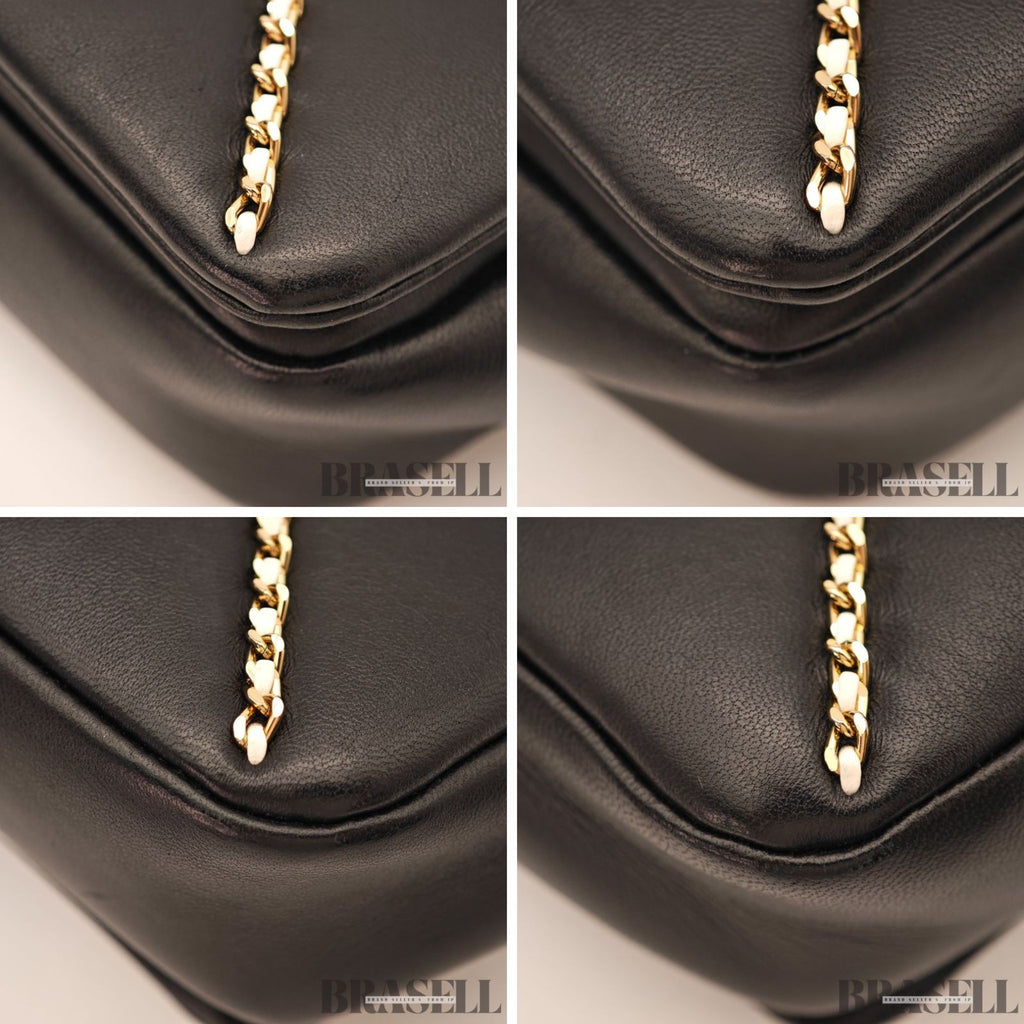 CHANEL Matelasse Lambskin Chain Flap Shoulder Bag Black Women's【ImportFeeFREE】