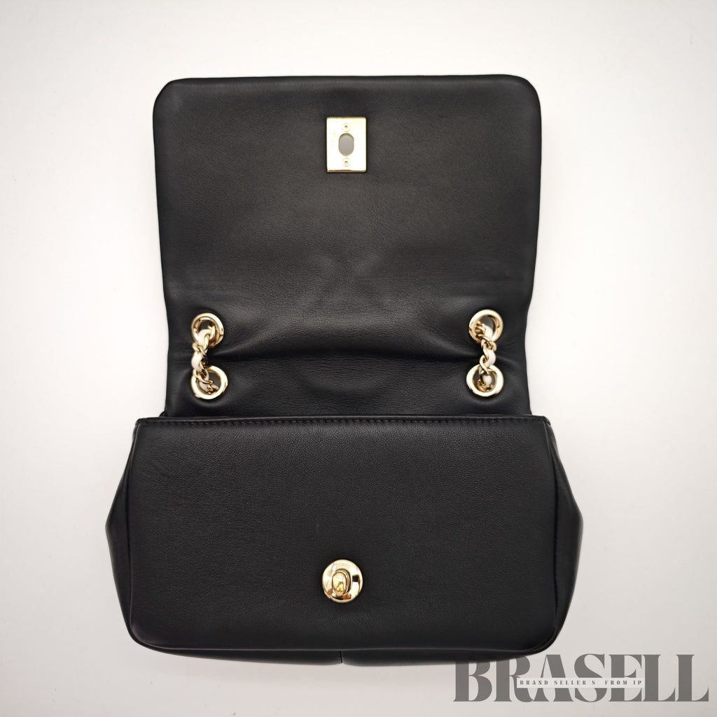 CHANEL Matelasse Lambskin Chain Flap Shoulder Bag Black Women's【ImportFeeFREE】