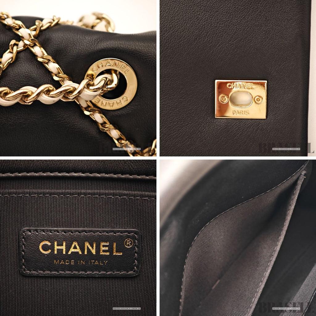CHANEL Matelasse Lambskin Chain Flap Shoulder Bag Black Women's【ImportFeeFREE】