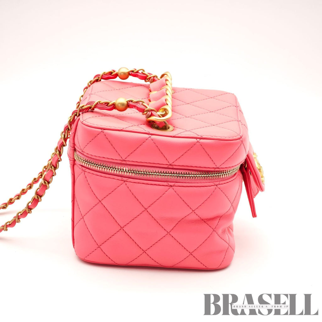 CHANEL Matelasse Vanity 2-Way Handbag Shoulder Bag Pink Women's【ImportFeeFREE】