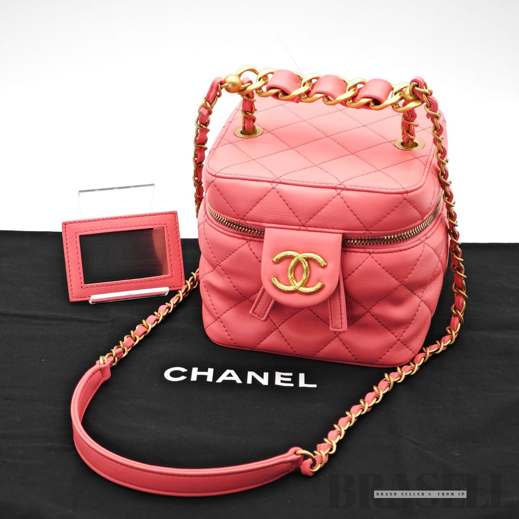 CHANEL Matelasse Vanity 2-Way Handbag Shoulder Bag Pink Women's【ImportFeeFREE】