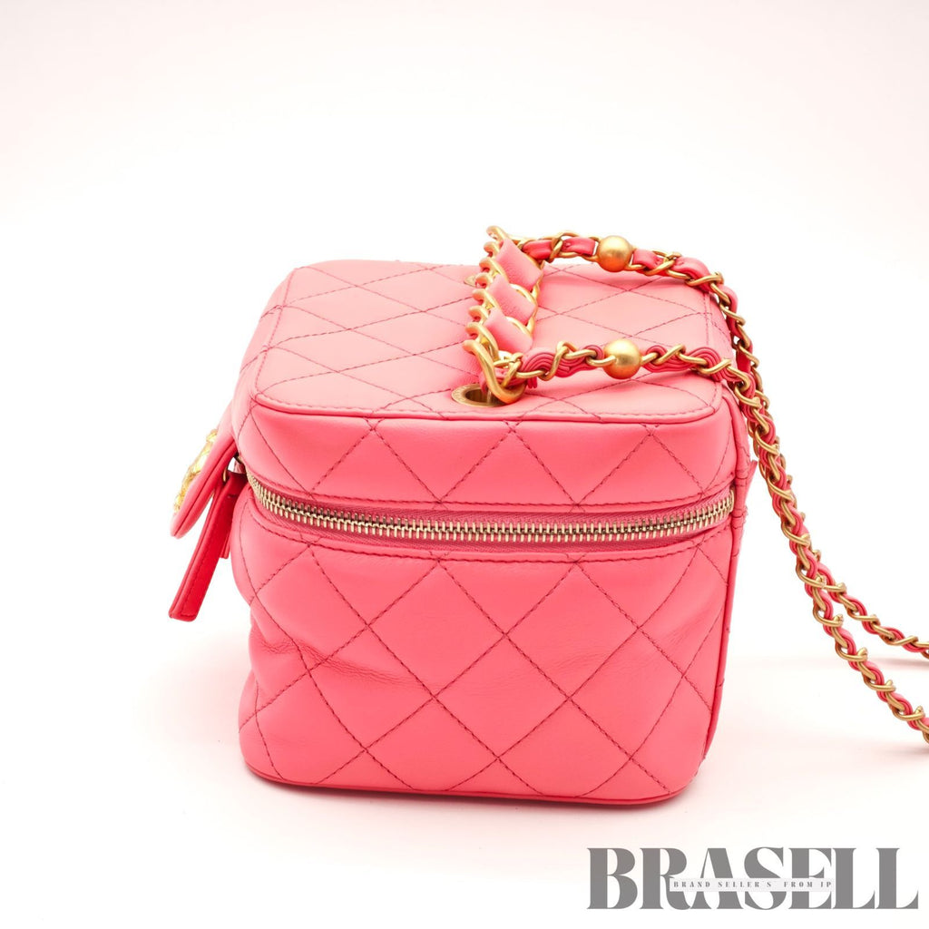 CHANEL Matelasse Vanity 2-Way Handbag Shoulder Bag Pink Women's【ImportFeeFREE】