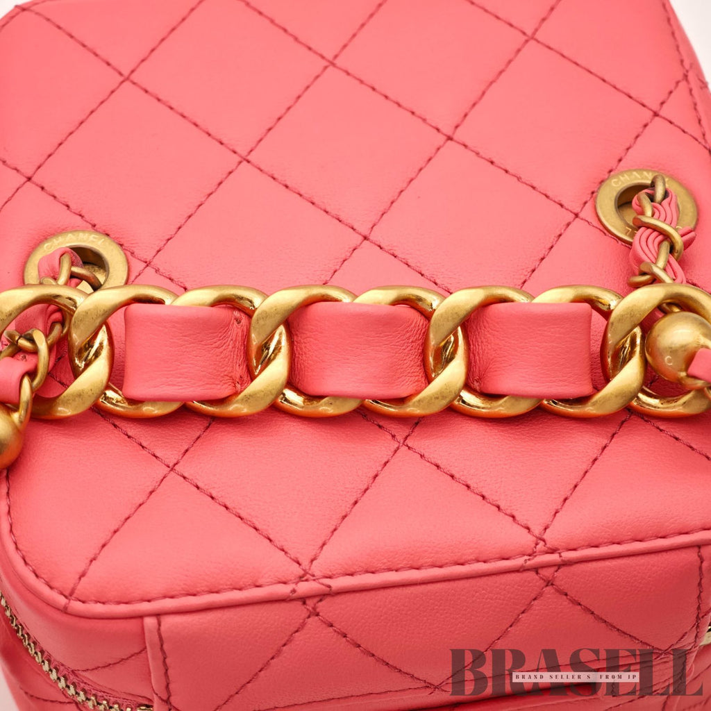 CHANEL Matelasse Vanity 2-Way Handbag Shoulder Bag Pink Women's【ImportFeeFREE】