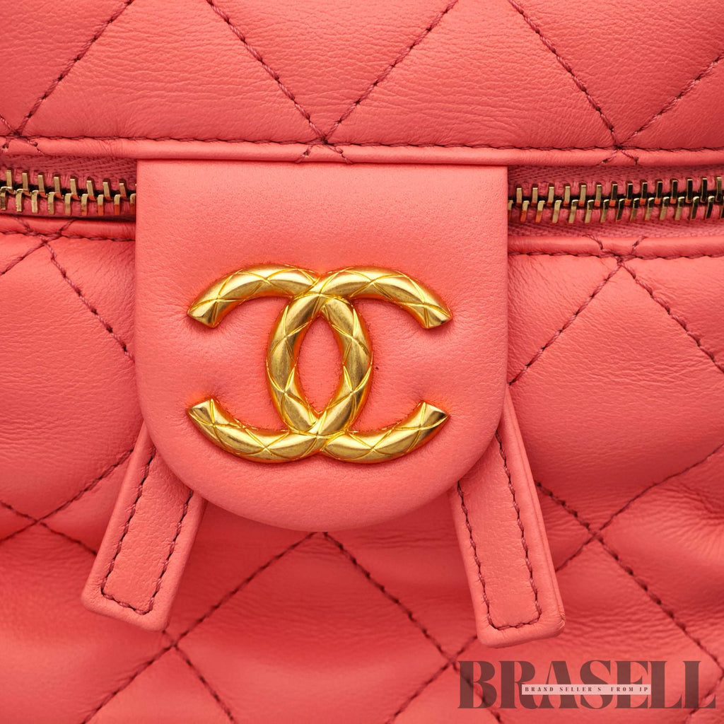 CHANEL Matelasse Vanity 2-Way Handbag Shoulder Bag Pink Women's【ImportFeeFREE】