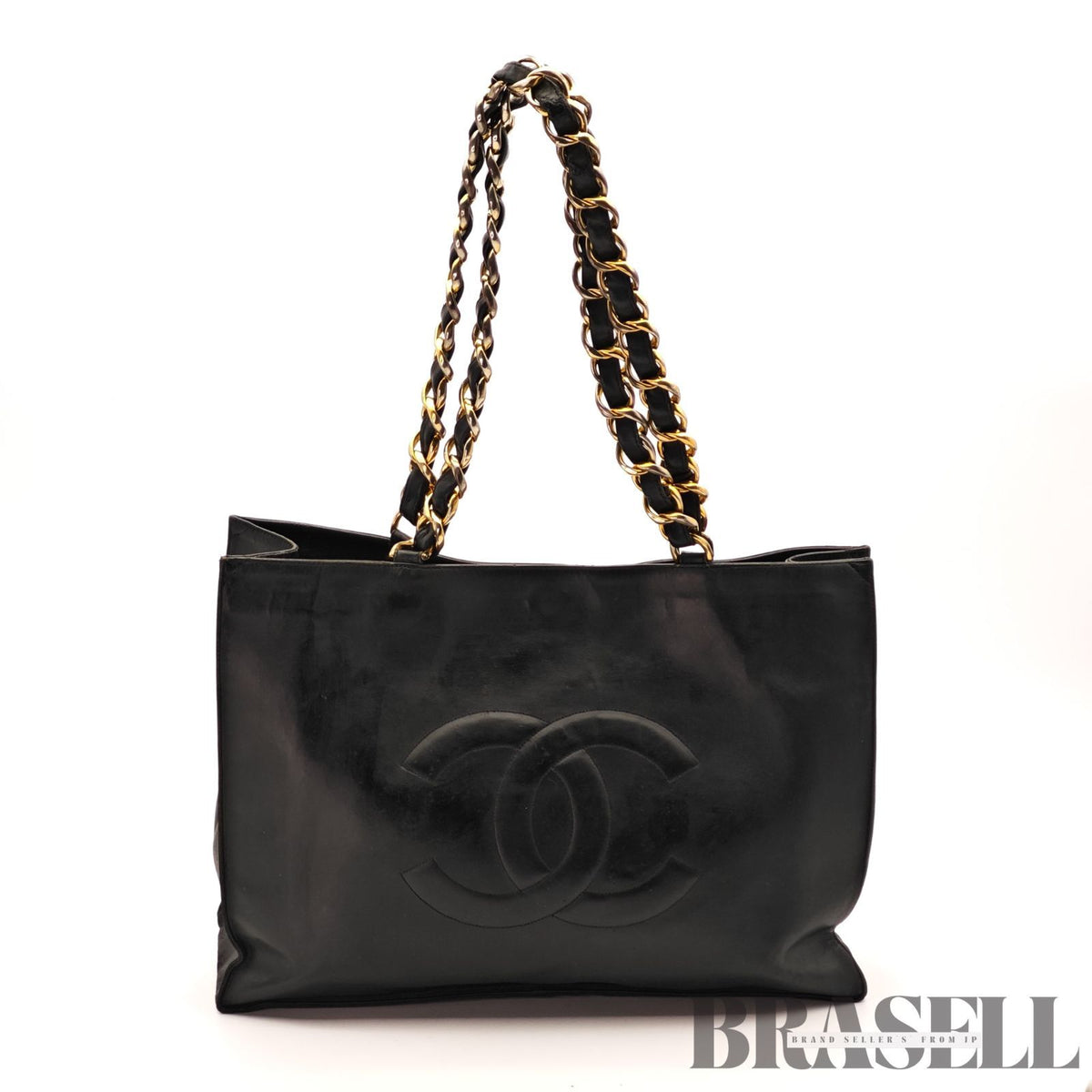 CHANEL Big Coco Large Chain Tote Bag Black Lambskin Shoulder 【ImportFeeFREE】