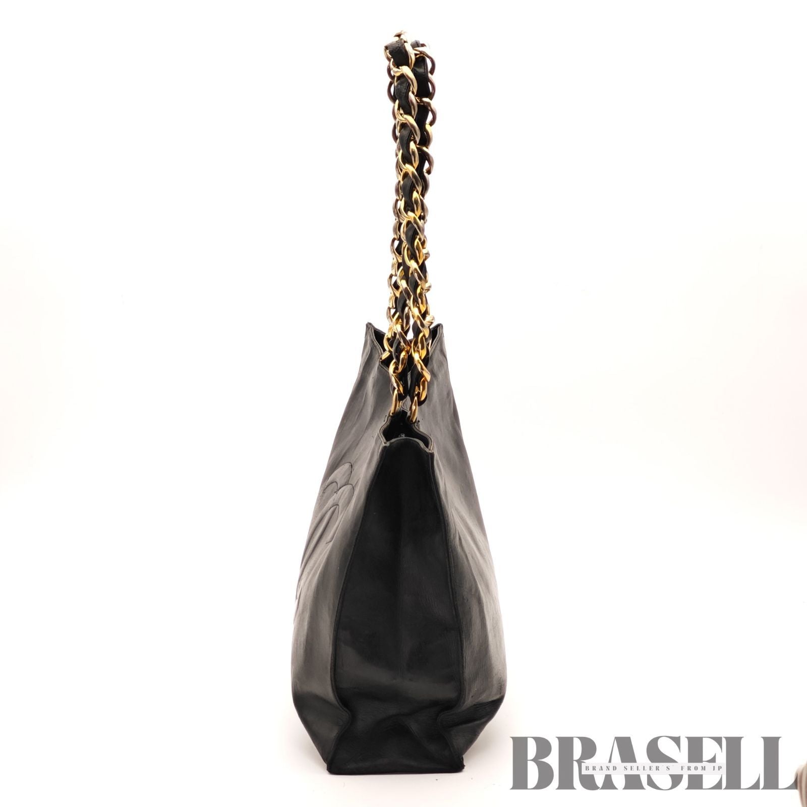 CHANEL Big Coco Large Chain Tote Bag Black Lambskin Shoulder 【ImportFeeFREE】
