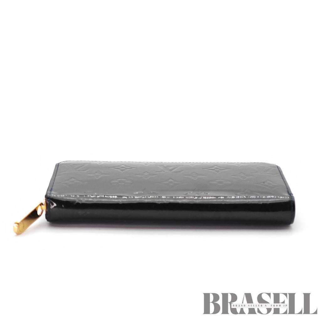 LOUIS VUITTON Vernis ZippyM90075 Long Wallet Noir Magnetique【ImportFeeFREE】