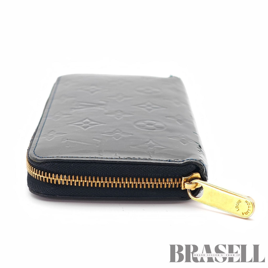 LOUIS VUITTON Vernis ZippyM90075 Long Wallet Noir Magnetique【ImportFeeFREE】