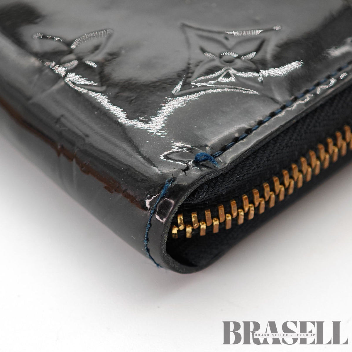 LOUIS VUITTON Vernis ZippyM90075 Long Wallet Noir Magnetique【ImportFeeFREE】