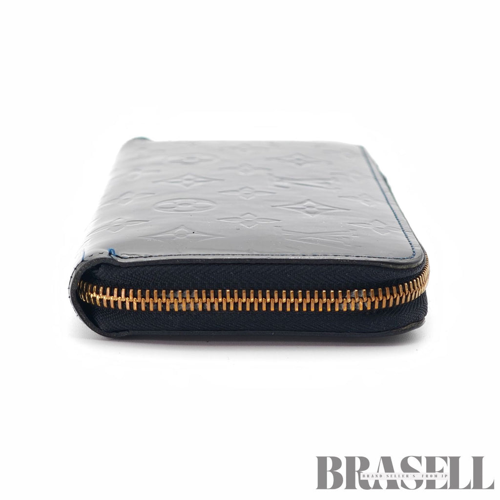 LOUIS VUITTON Vernis ZippyM90075 Long Wallet Noir Magnetique【ImportFeeFREE】