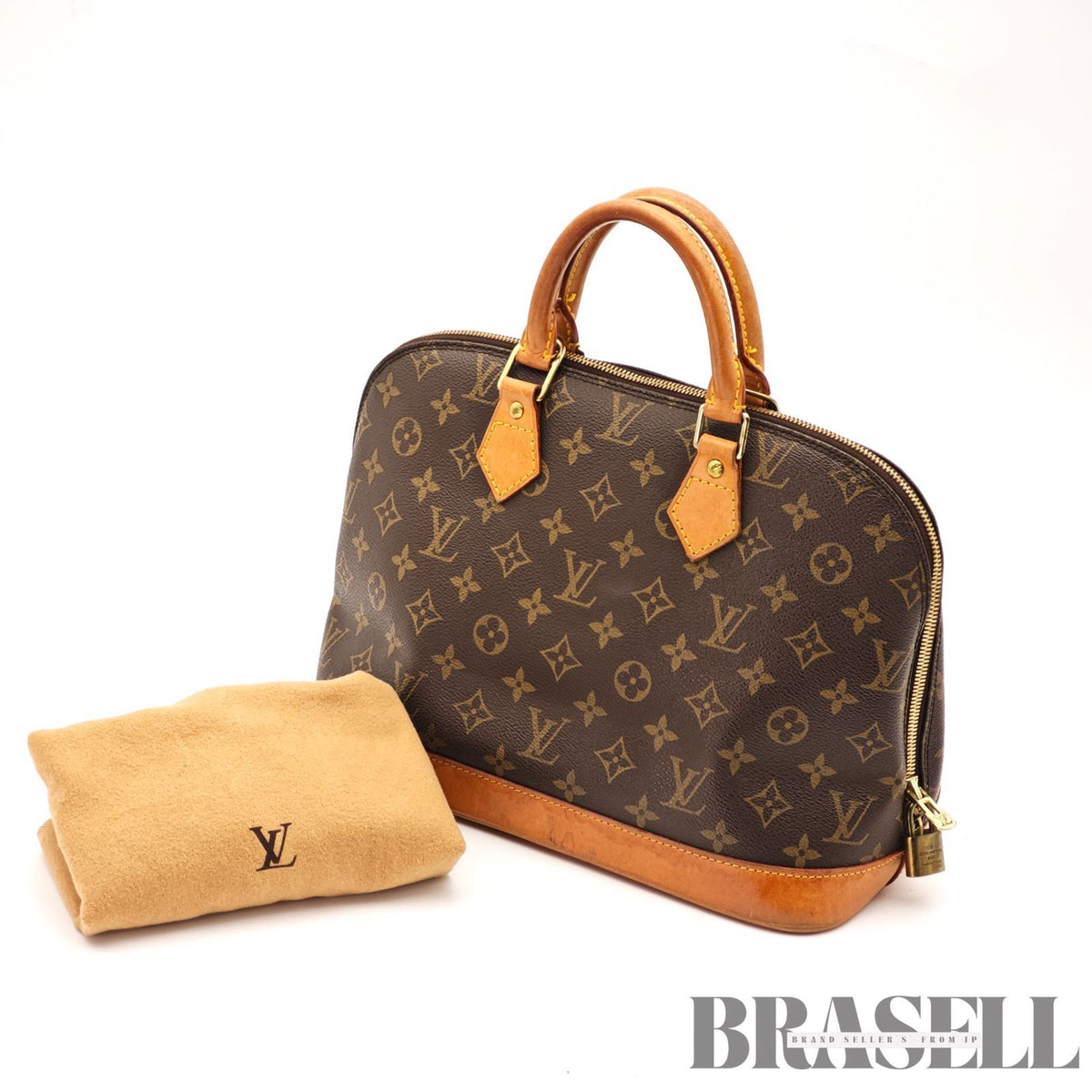 LOUIS VUITTON Alma M51130 Hand Bag Monogram Canvas Brown France【ImportFeeFREE】