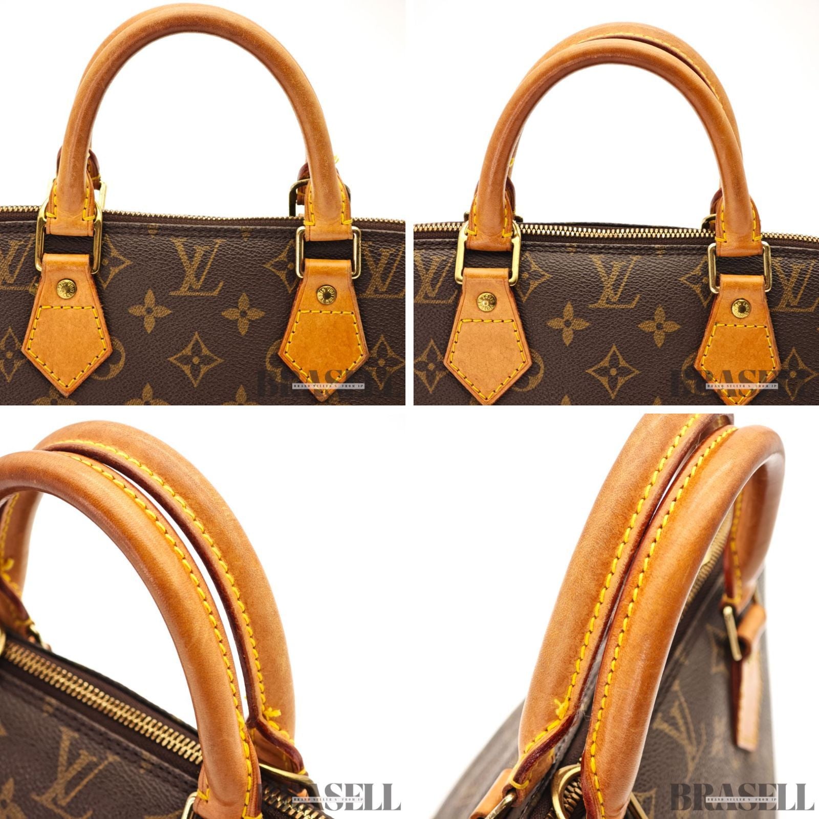 LOUIS VUITTON Alma M51130 Hand Bag Monogram Canvas Brown France【ImportFeeFREE】