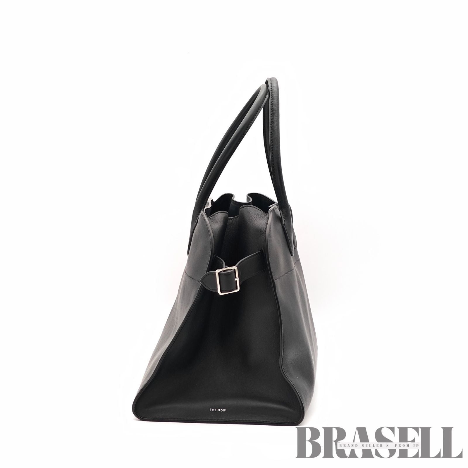 The Row Soft Margaux 15 Leather Handbag Black Women's 【ImportFeeFREE】