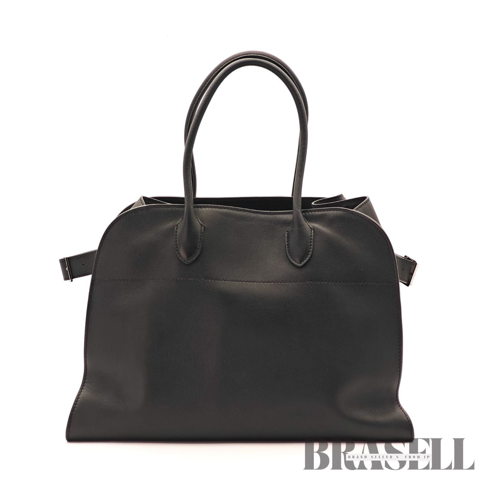 The Row Soft Margaux 15 Leather Handbag Black Women's 【ImportFeeFREE】