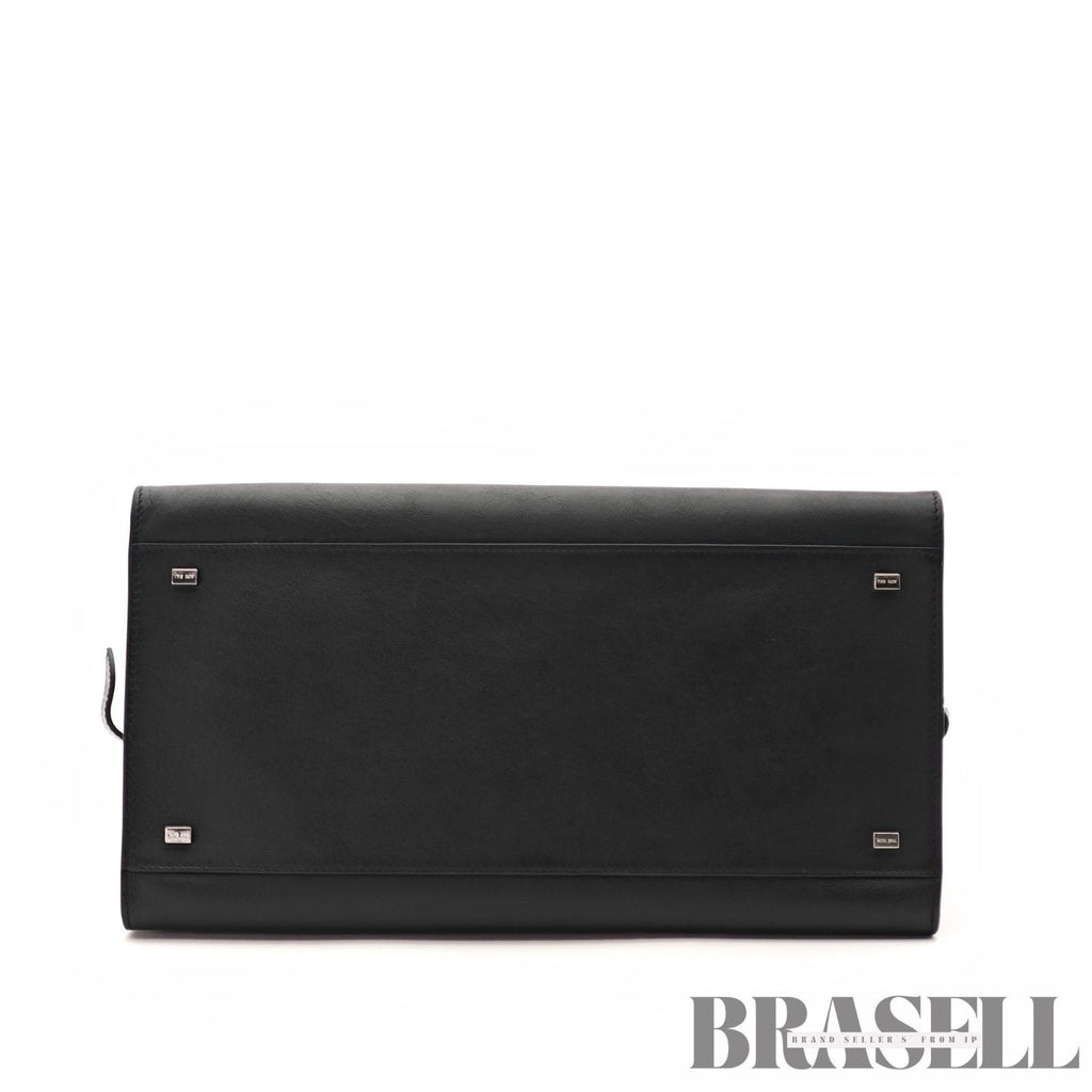 The Row Soft Margaux 15 Leather Handbag Black Women's 【ImportFeeFREE】