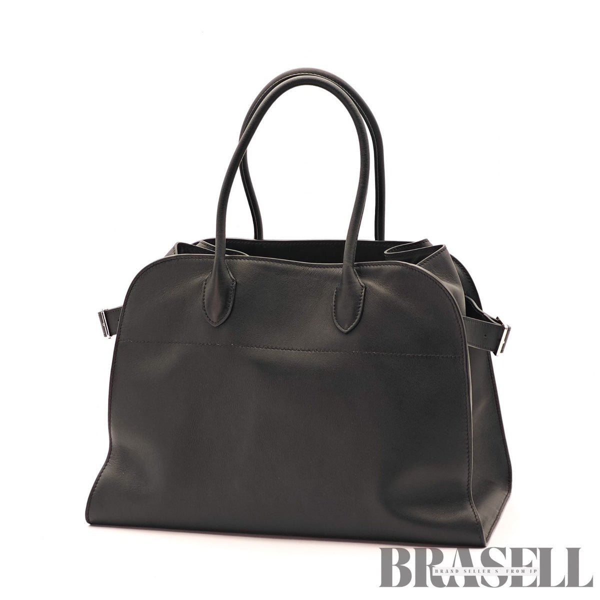 The Row Soft Margaux 15 Leather Handbag Black Women's 【ImportFeeFREE】