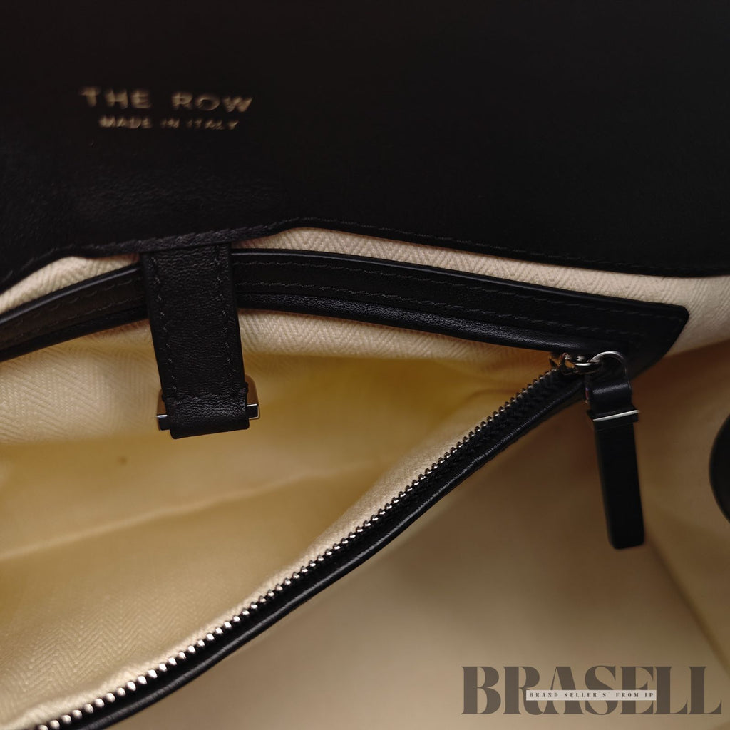 The Row Soft Margaux 15 Leather Handbag Black Women's 【ImportFeeFREE】