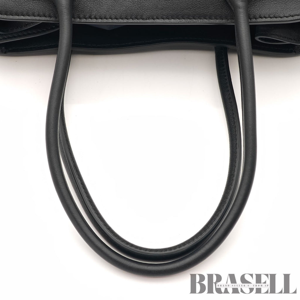 The Row Soft Margaux 15 Leather Handbag Black Women's 【ImportFeeFREE】