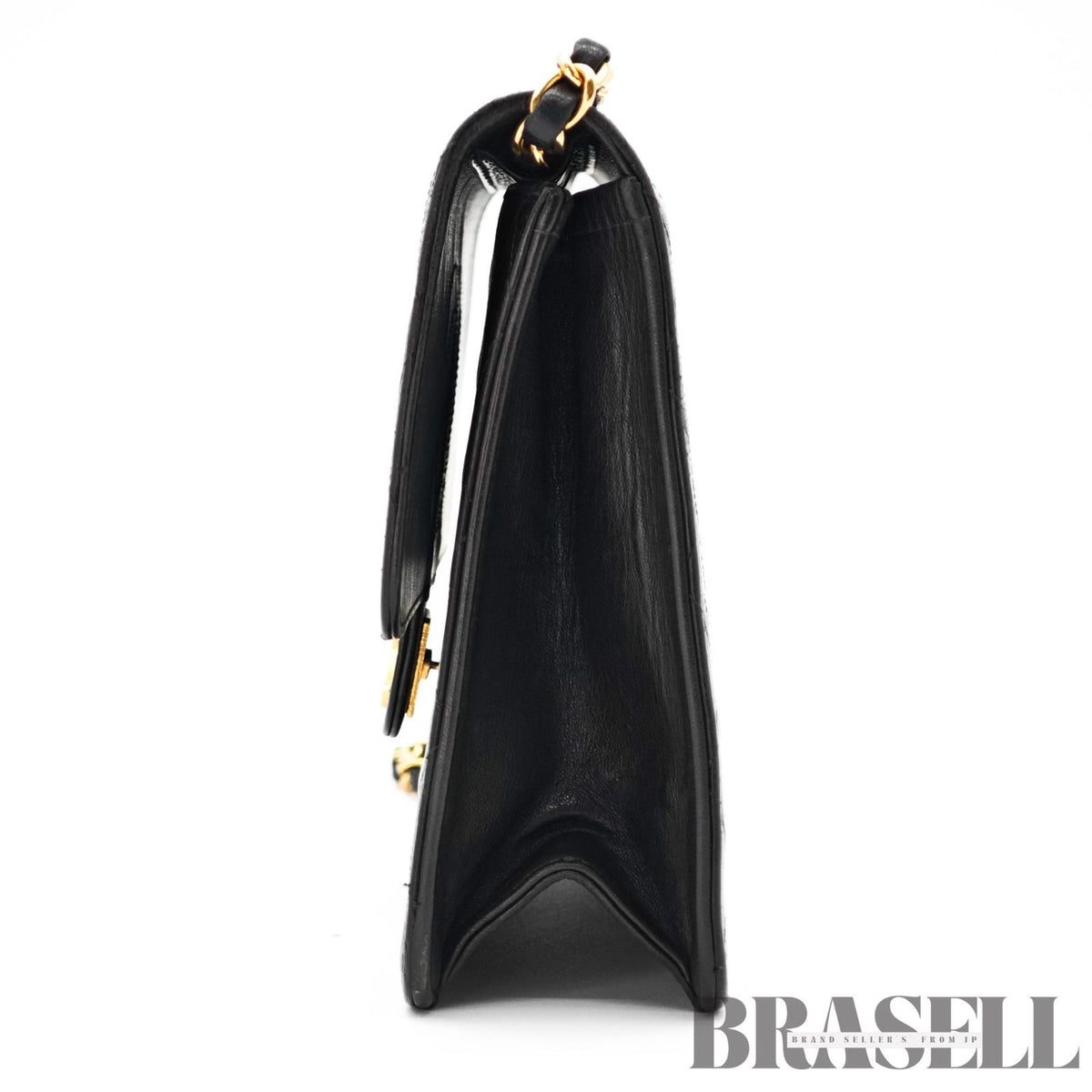 CHANEL Matelasse Push Lock Chain Shoulder Bag Lambskin Black【ImportFeeFREE】