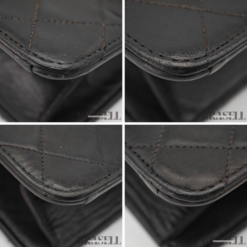 CHANEL Matelasse Push Lock Chain Shoulder Bag Lambskin Black【ImportFeeFREE】