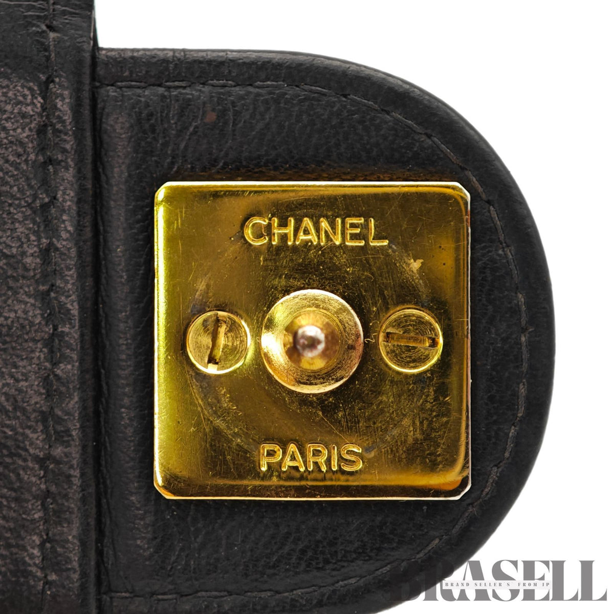 CHANEL Matelasse Push Lock Chain Shoulder Bag Lambskin Black【ImportFeeFREE】