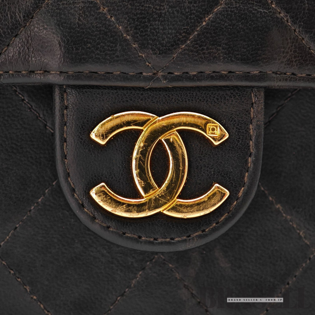 CHANEL Matelasse Push Lock Chain Shoulder Bag Lambskin Black【ImportFeeFREE】