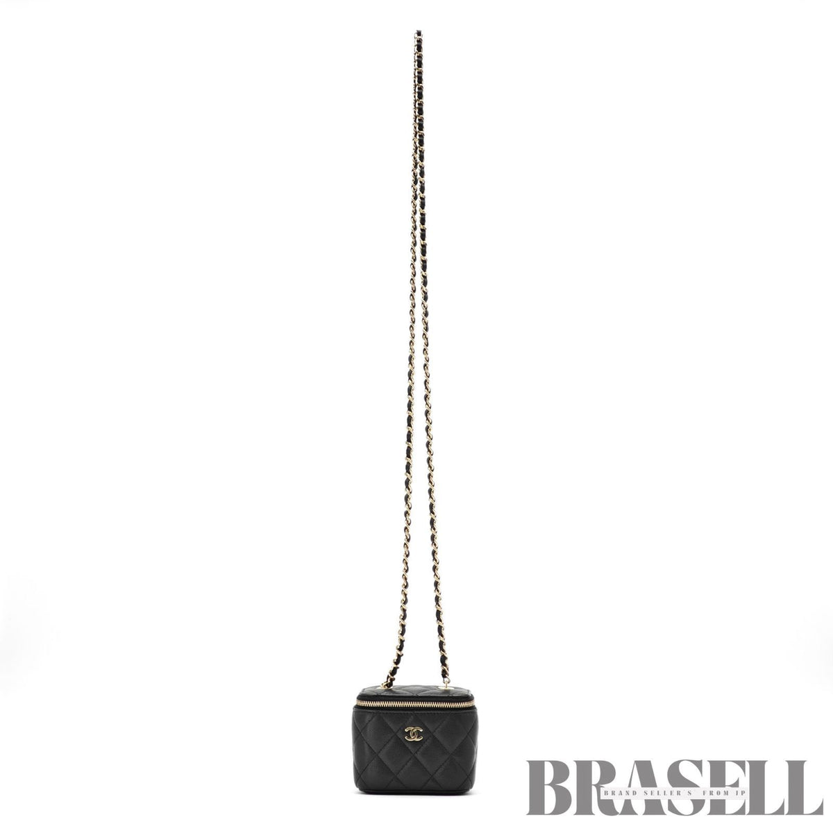 CHANEL Mini Vanity Bag Chain Shoulder Bag Poach Leather Black 【ImportFeeFREE】