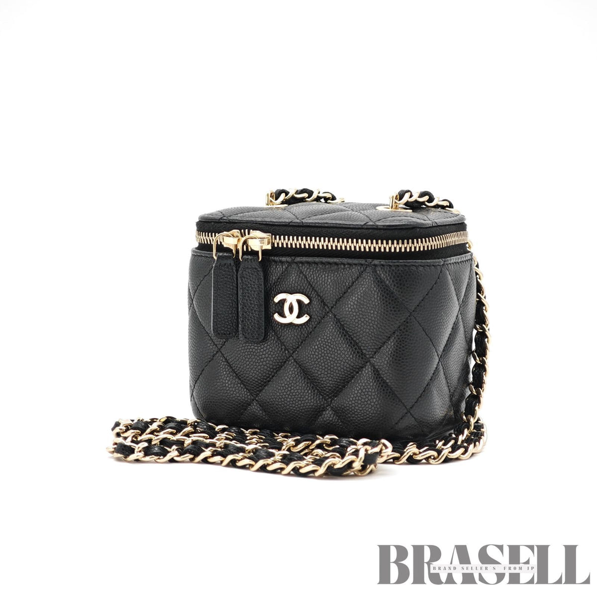 CHANEL Mini Vanity Bag Chain Shoulder Bag Poach Leather Black 【ImportFeeFREE】