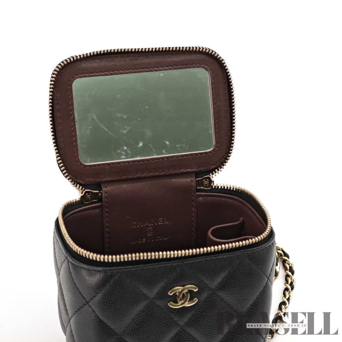 CHANEL Mini Vanity Bag Chain Shoulder Bag Poach Leather Black 【ImportFeeFREE】