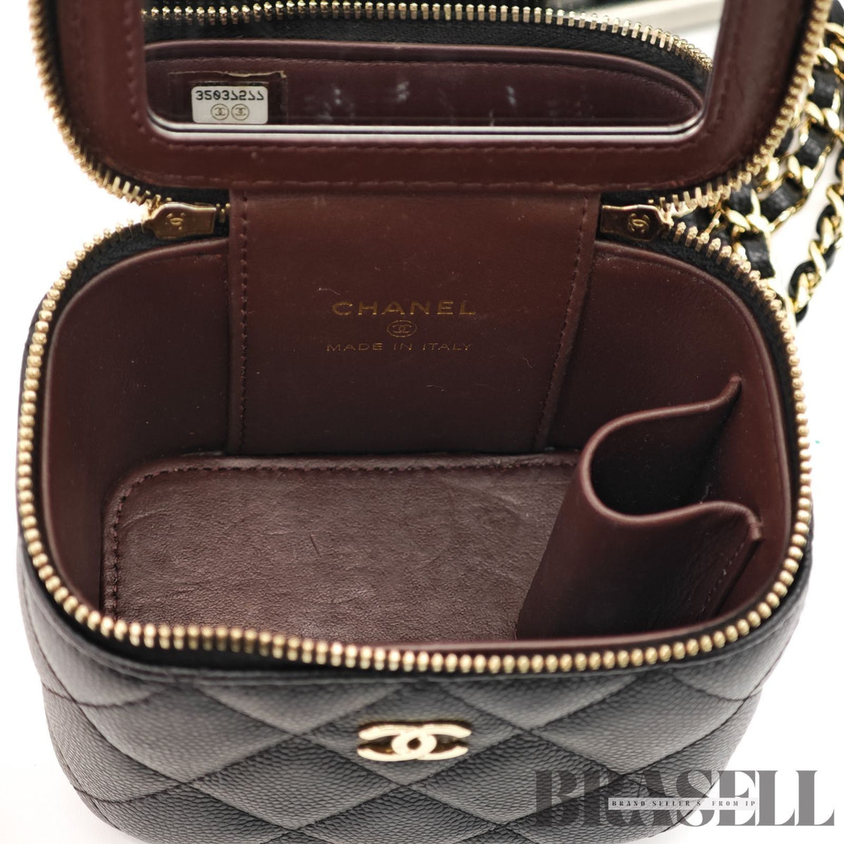 CHANEL Mini Vanity Bag Chain Shoulder Bag Poach Leather Black 【ImportFeeFREE】
