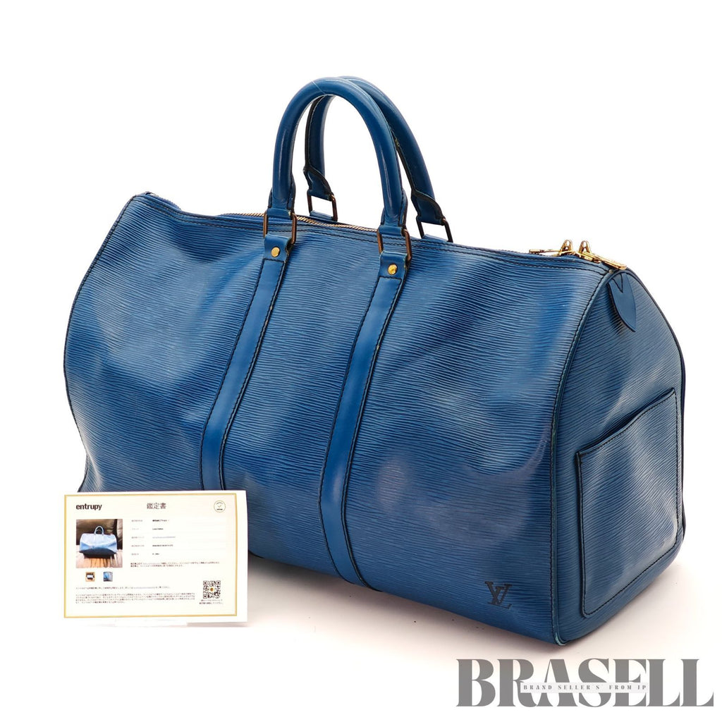 LOUIS VUITTON Epi Keepall 45 M42975 Toledo Blue Boston 【ImportFeeFREE】