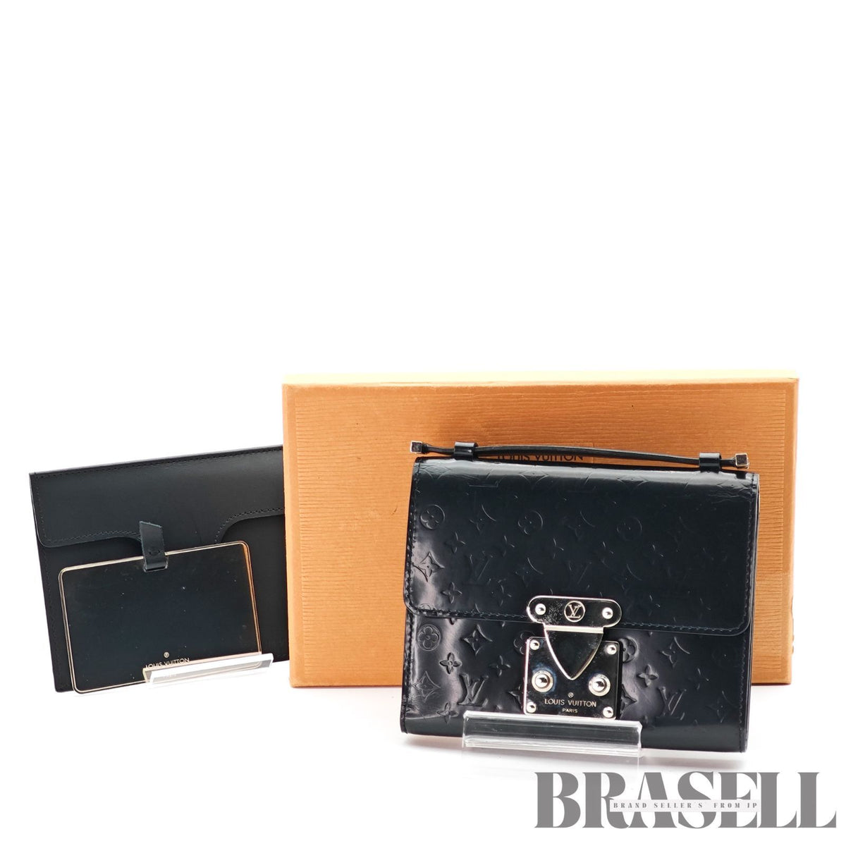 Louis Vuitton Pochette Mini Glace M92232 Vernis Black Wallet 【ImportFeeFREE】