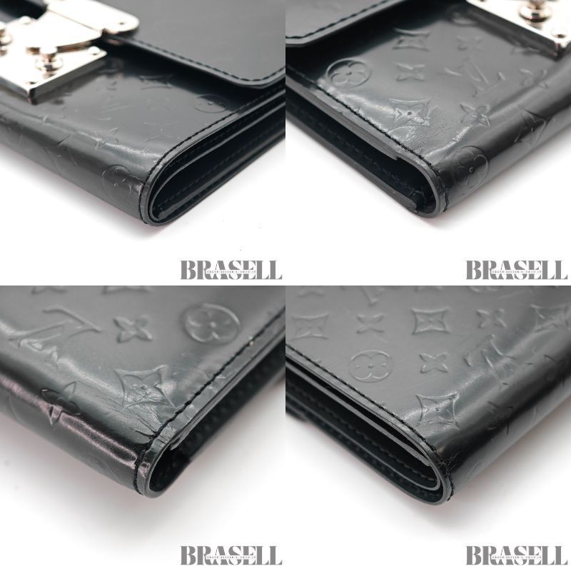 Louis Vuitton Pochette Mini Glace M92232 Vernis Black Wallet 【ImportFeeFREE】