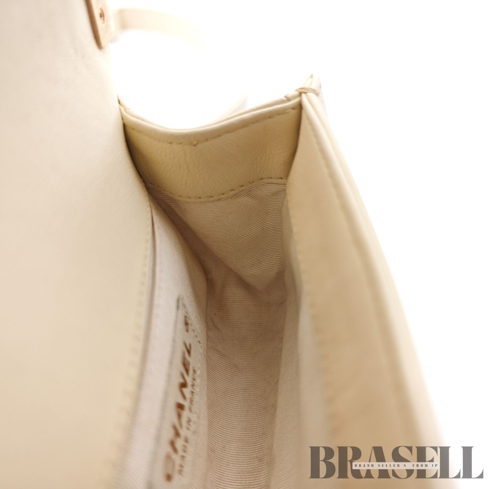 CHANEL Mini Boy Chanel Beaded Embellished Shoulder Bag White 【ImportFeeFREE】