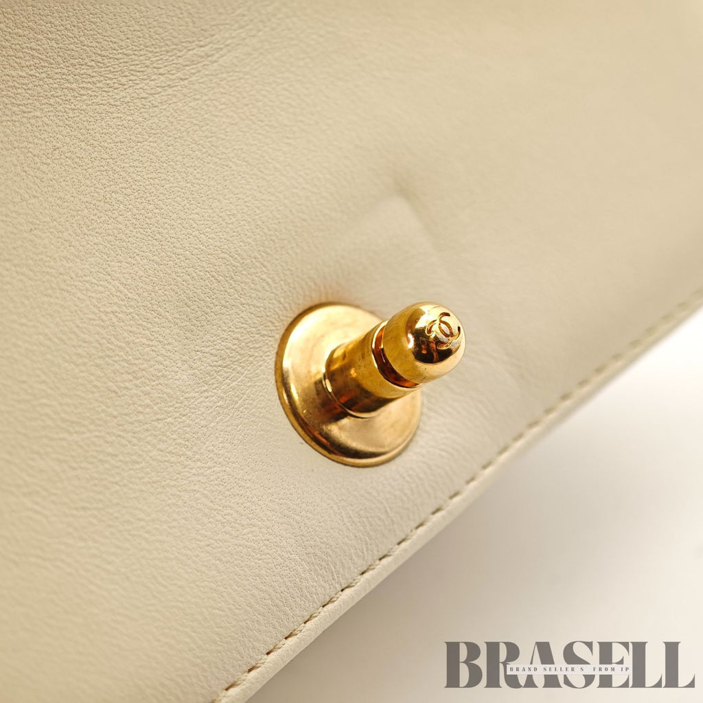 CHANEL Mini Boy Chanel Beaded Embellished Shoulder Bag White 【ImportFeeFREE】