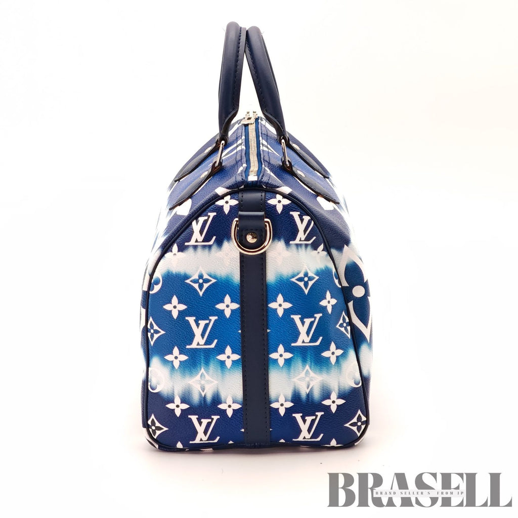 LOUIS VUITTON Speedy Bandouliere M45146 Blue White 2way 【ImportFeeFREE】