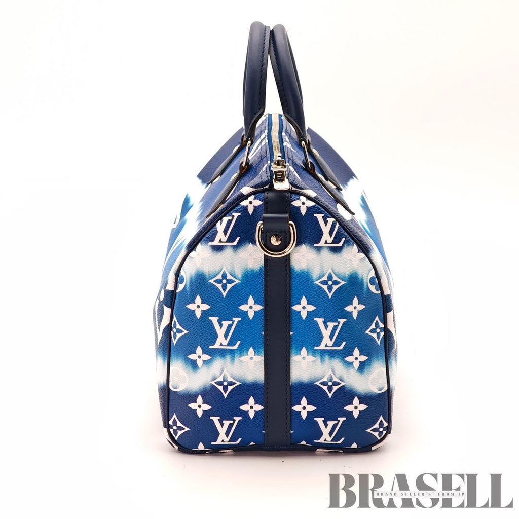 LOUIS VUITTON Speedy Bandouliere M45146 Blue White 2way 【ImportFeeFREE】