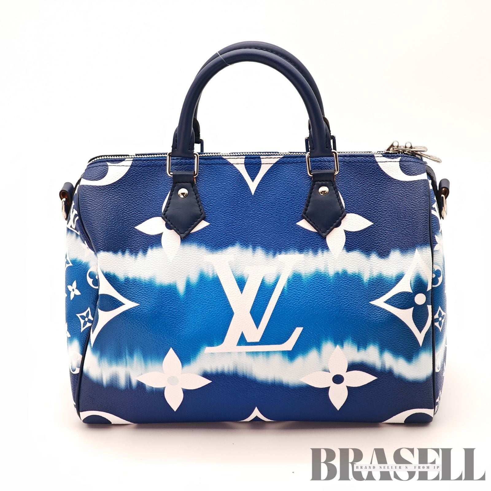 LOUIS VUITTON Speedy Bandouliere M45146 Blue White 2way 【ImportFeeFREE】