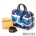 LOUIS VUITTON Speedy Bandouliere M45146 Blue White 2way 【ImportFeeFREE】