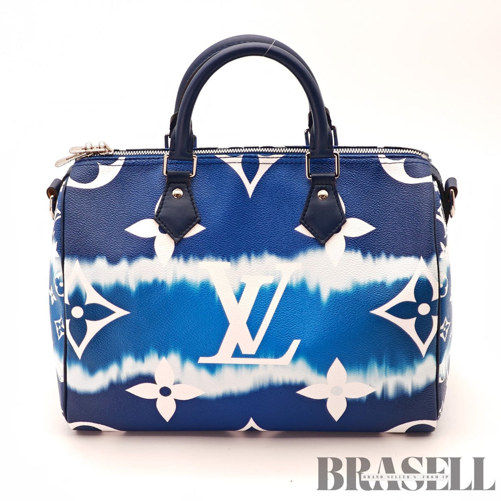 LOUIS VUITTON Speedy Bandouliere M45146 Blue White 2way 【ImportFeeFREE】