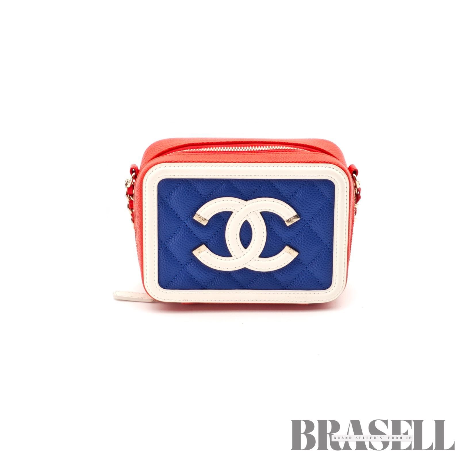 CHANEL CC Filigree Tricolor Mini Bag Red Blue White Coco Mark 【ImportFeeFREE】