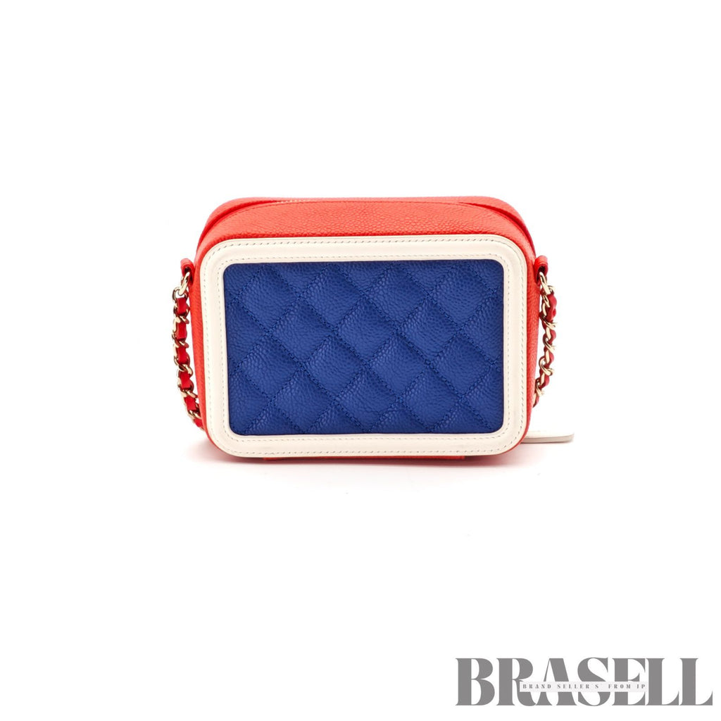 CHANEL CC Filigree Tricolor Mini Bag Red Blue White Coco Mark 【ImportFeeFREE】