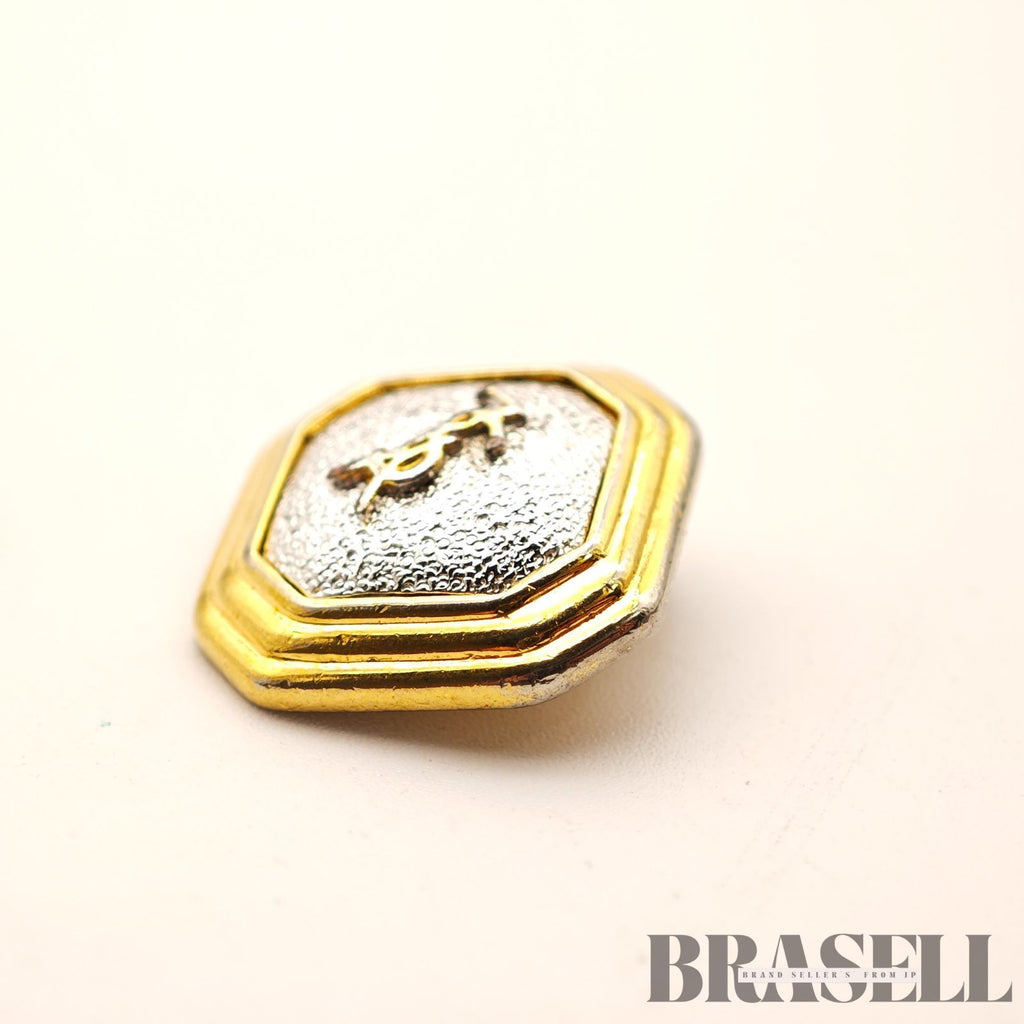 Yves Saint Laurent Octagon Clip-On Earrings Gold Tone Earrings【ImportFeeFREE】