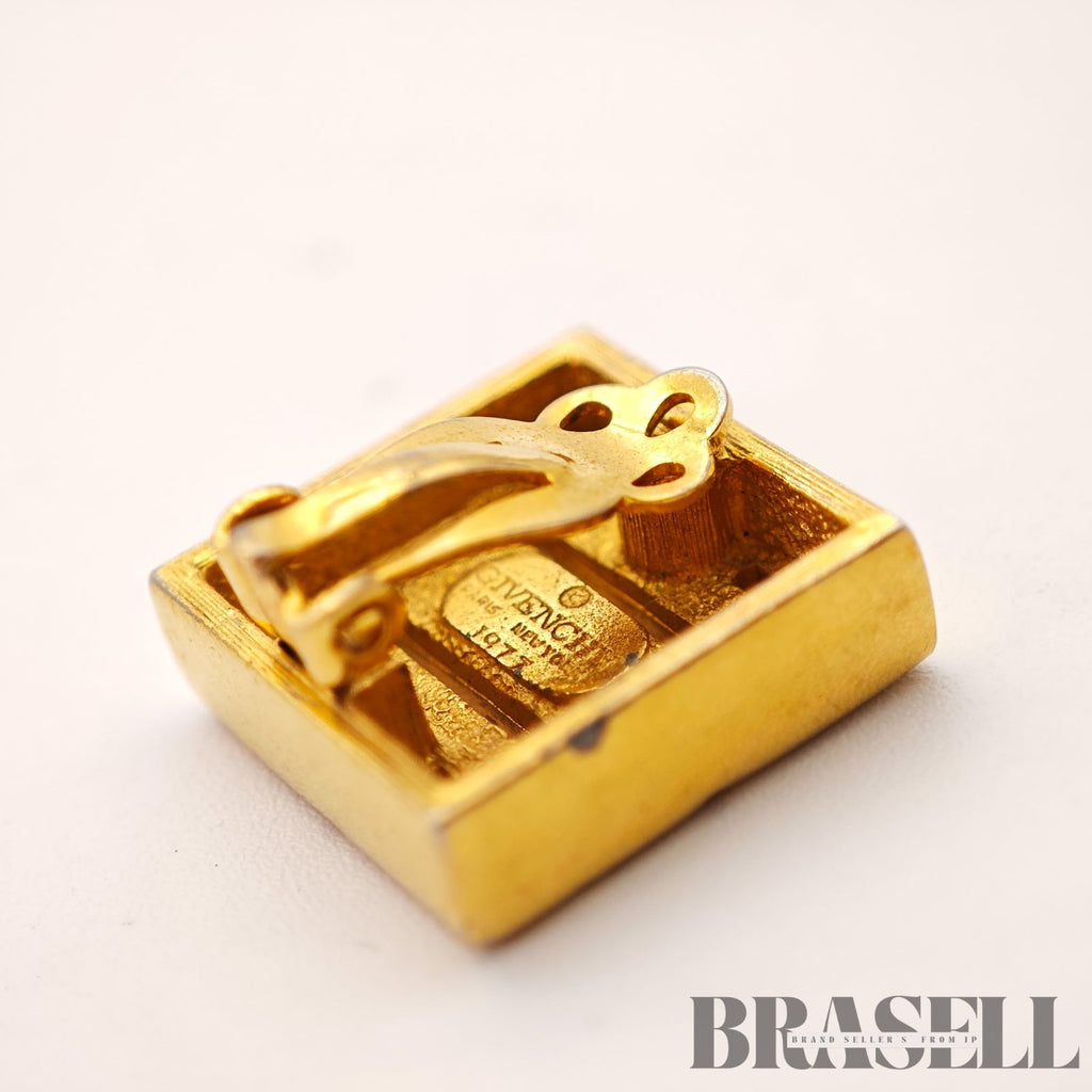 Givenchy Gold Tone Clip-On Earrings Vintage Fashion Jewelry【ImportFeeFREE】