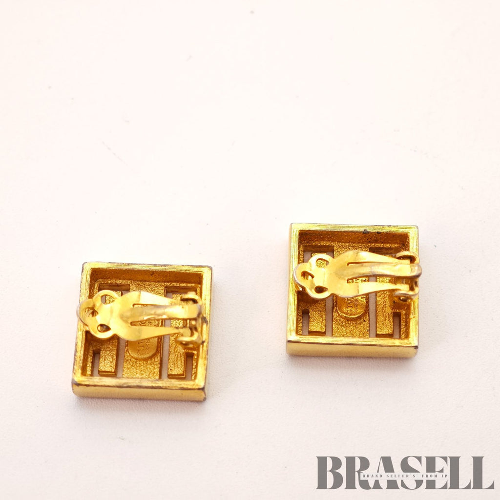 Givenchy Gold Tone Clip-On Earrings Vintage Fashion Jewelry【ImportFeeFREE】