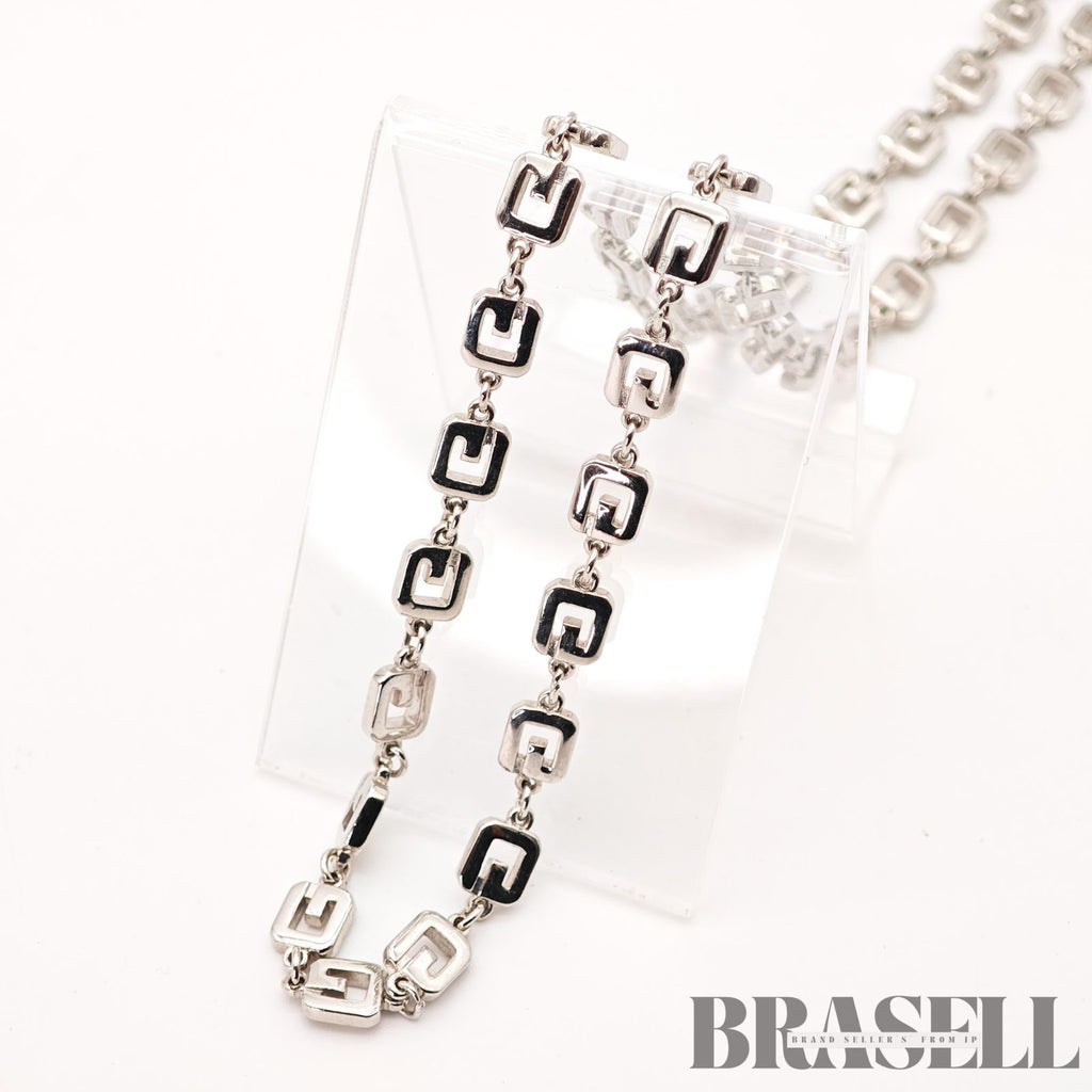 Givenchy Silver Tone Necklace Vintage Fashion Necklace【ImportFeeFREE】