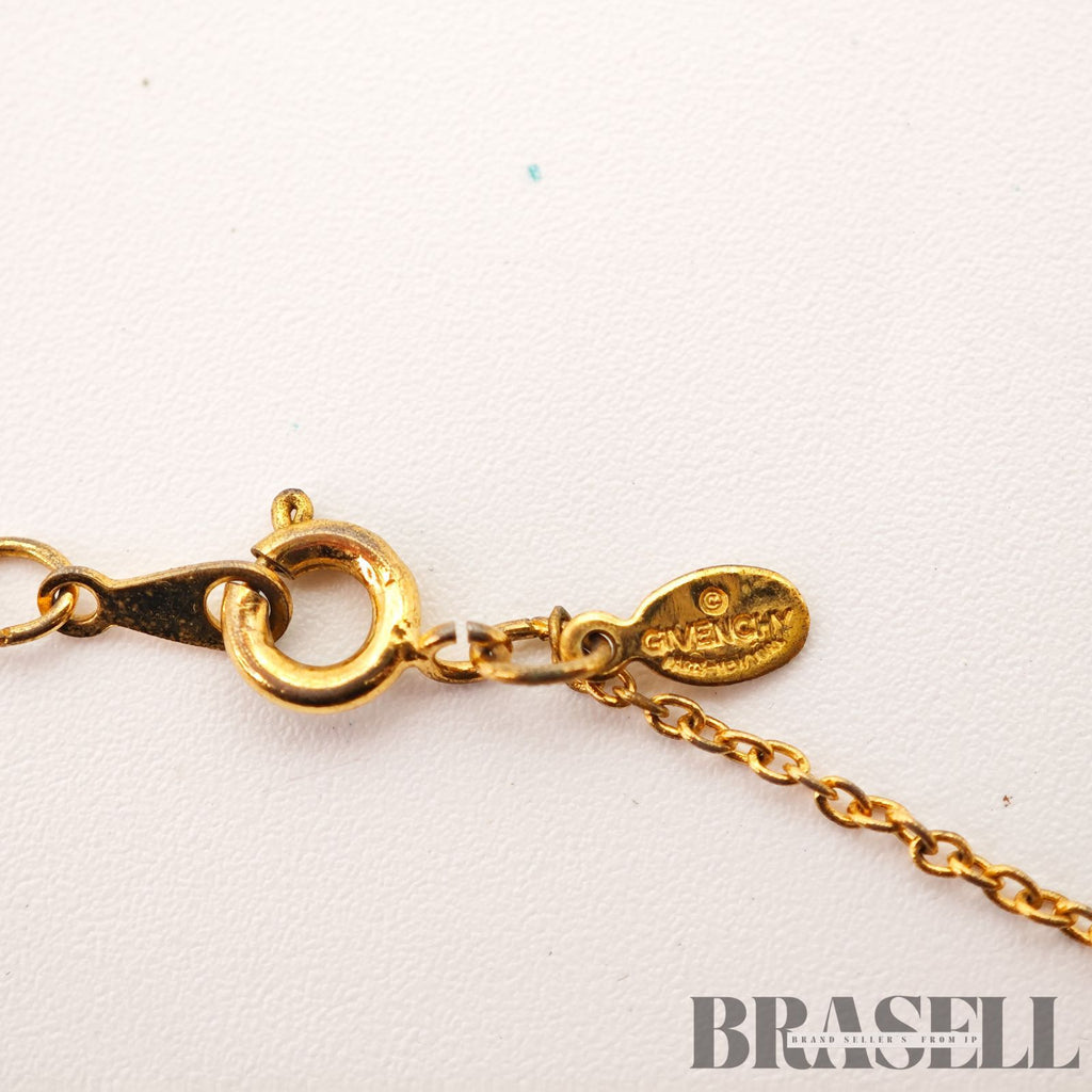 Givenchy G Logo Necklace Gold Tone Vintage Jewelry【ImportFeeFREE】