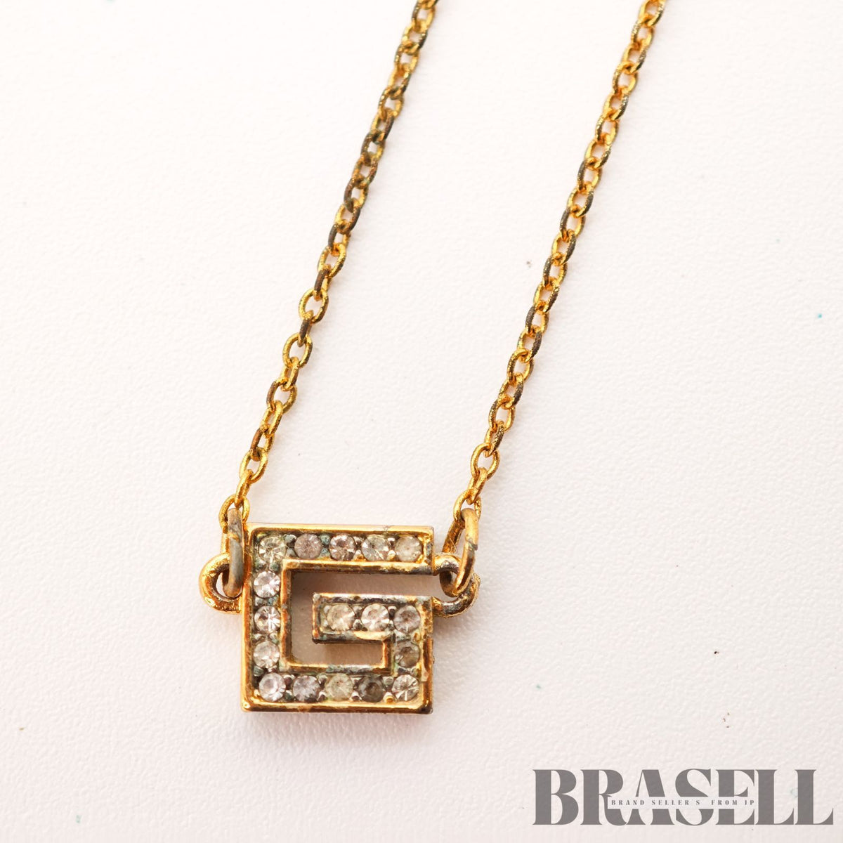 Givenchy G Logo Necklace Gold Tone Vintage Jewelry【ImportFeeFREE】
