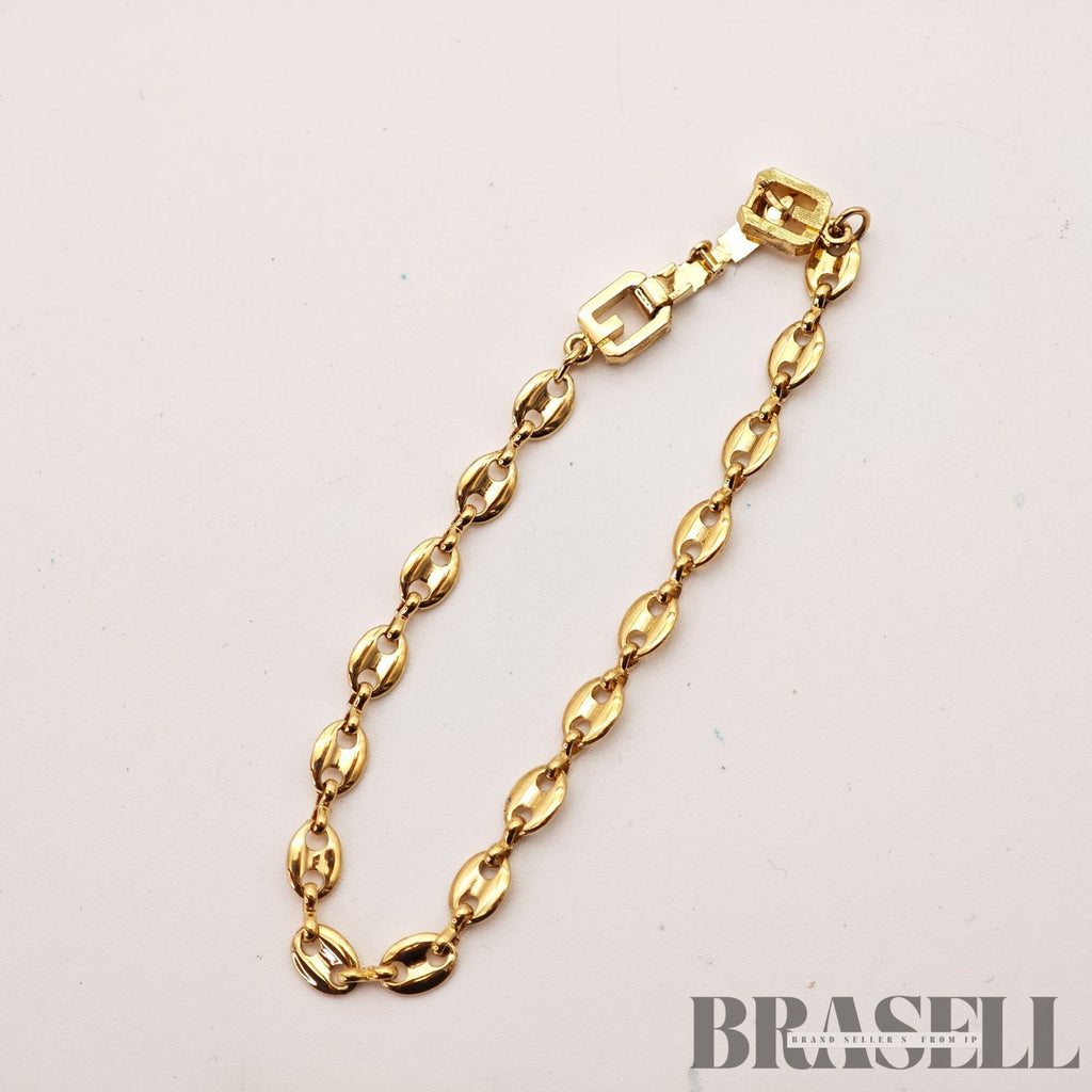 Givenchy G Logo Bracelet Gold Tone Vintage Fashion Jewelry【ImportFeeFREE】