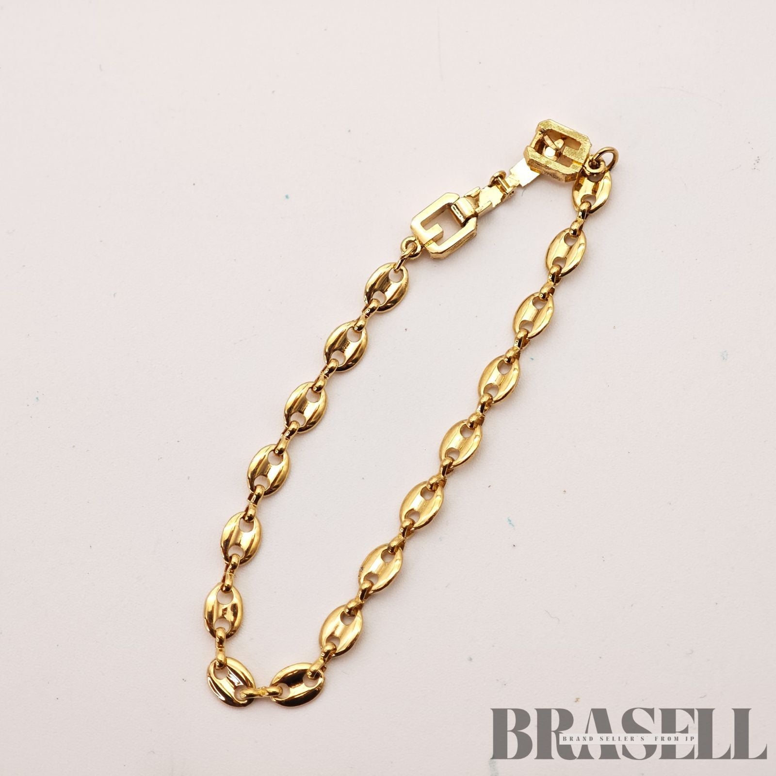 Givenchy G Logo Bracelet Gold Tone Vintage Fashion Jewelry【ImportFeeFREE】